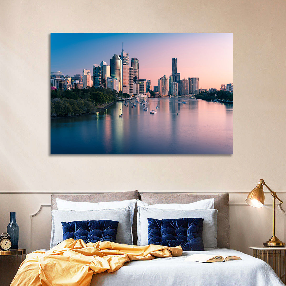 Brisbane River Skyline at Dusk Wall Art
