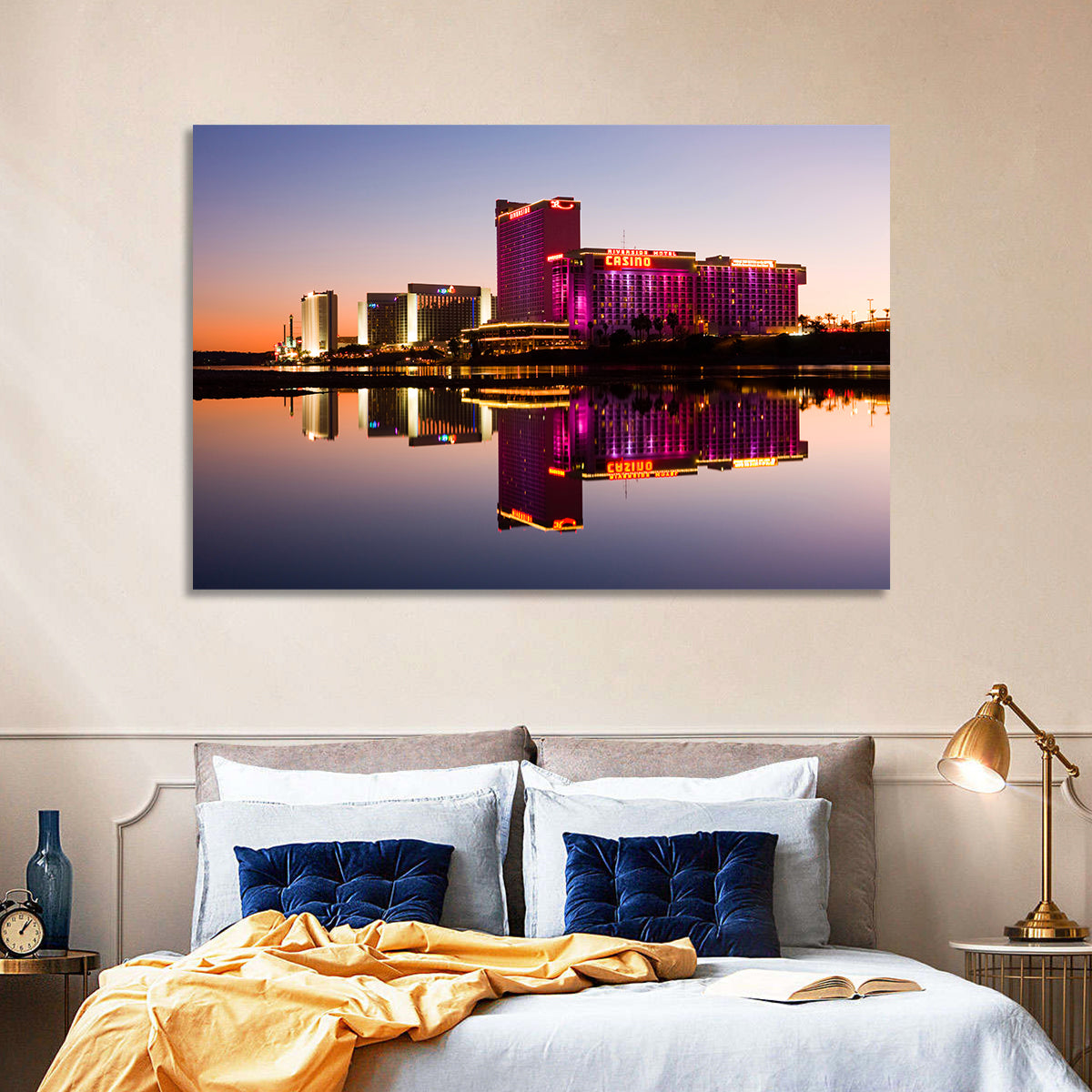 Laughlin Riverside Reflection Wall Art in a room, landscape