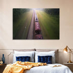 Freight Train Through Forest Wall Art