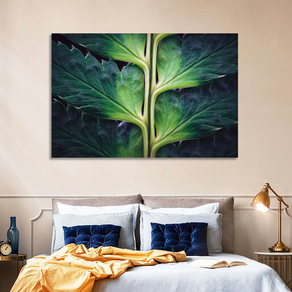 Fern Stem Macro Study Wall Art in a room, landscape