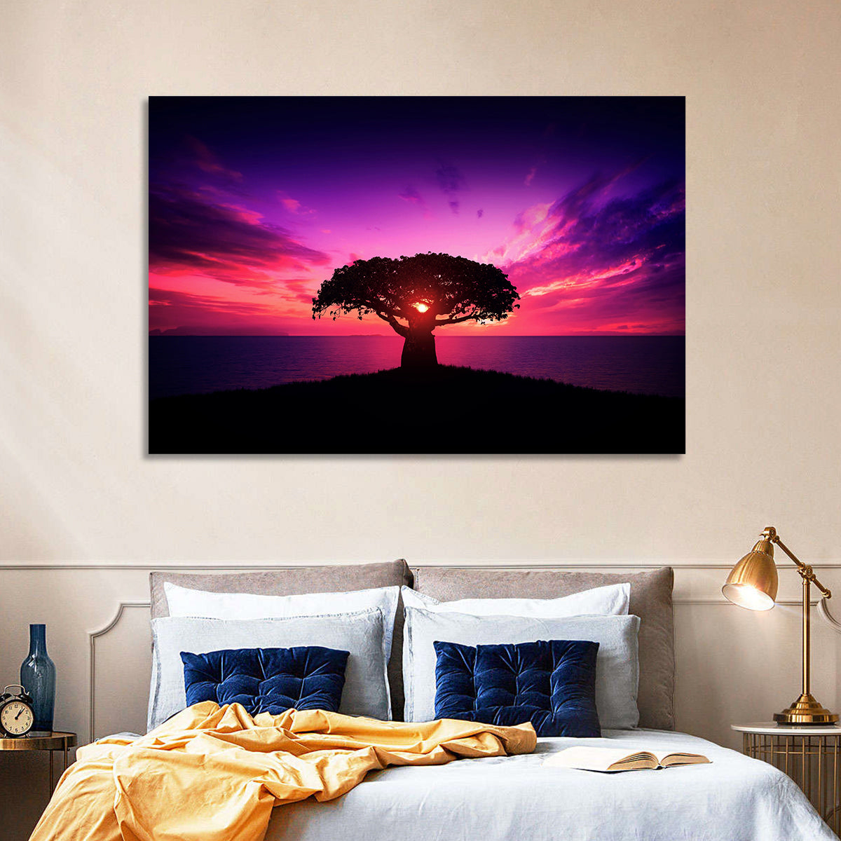 Baobab Sunset Silhouette Wall Art