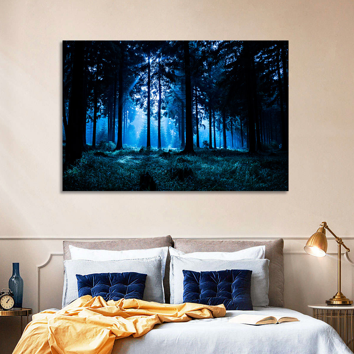 Thuringia Forest at Dusk Wall Art in a room, landscape