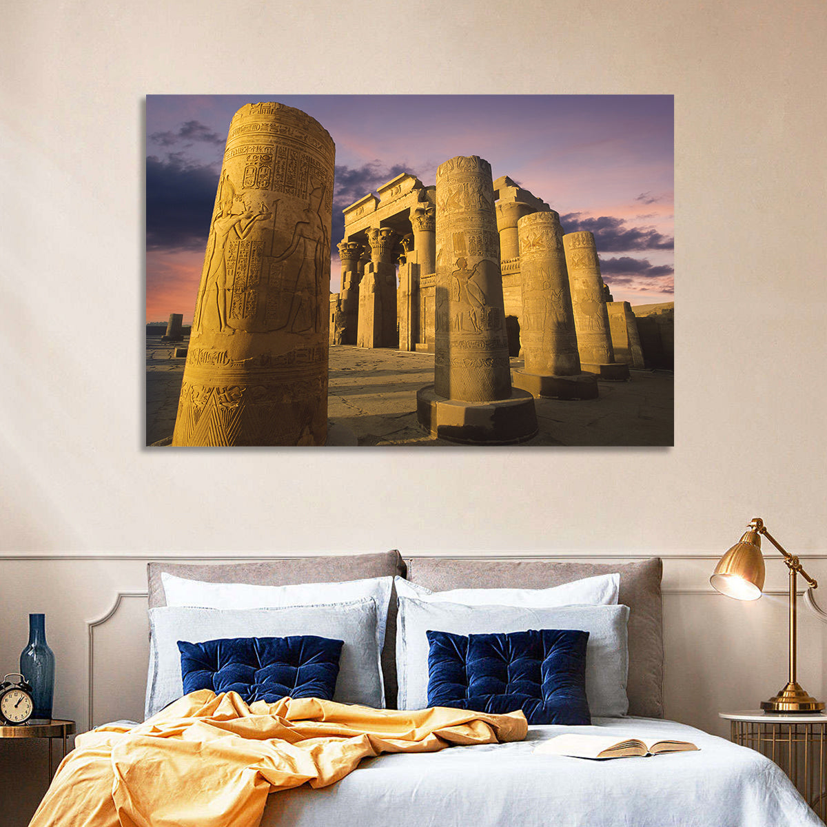 Kom Ombo Temple Pillars at Sunset Wall Art