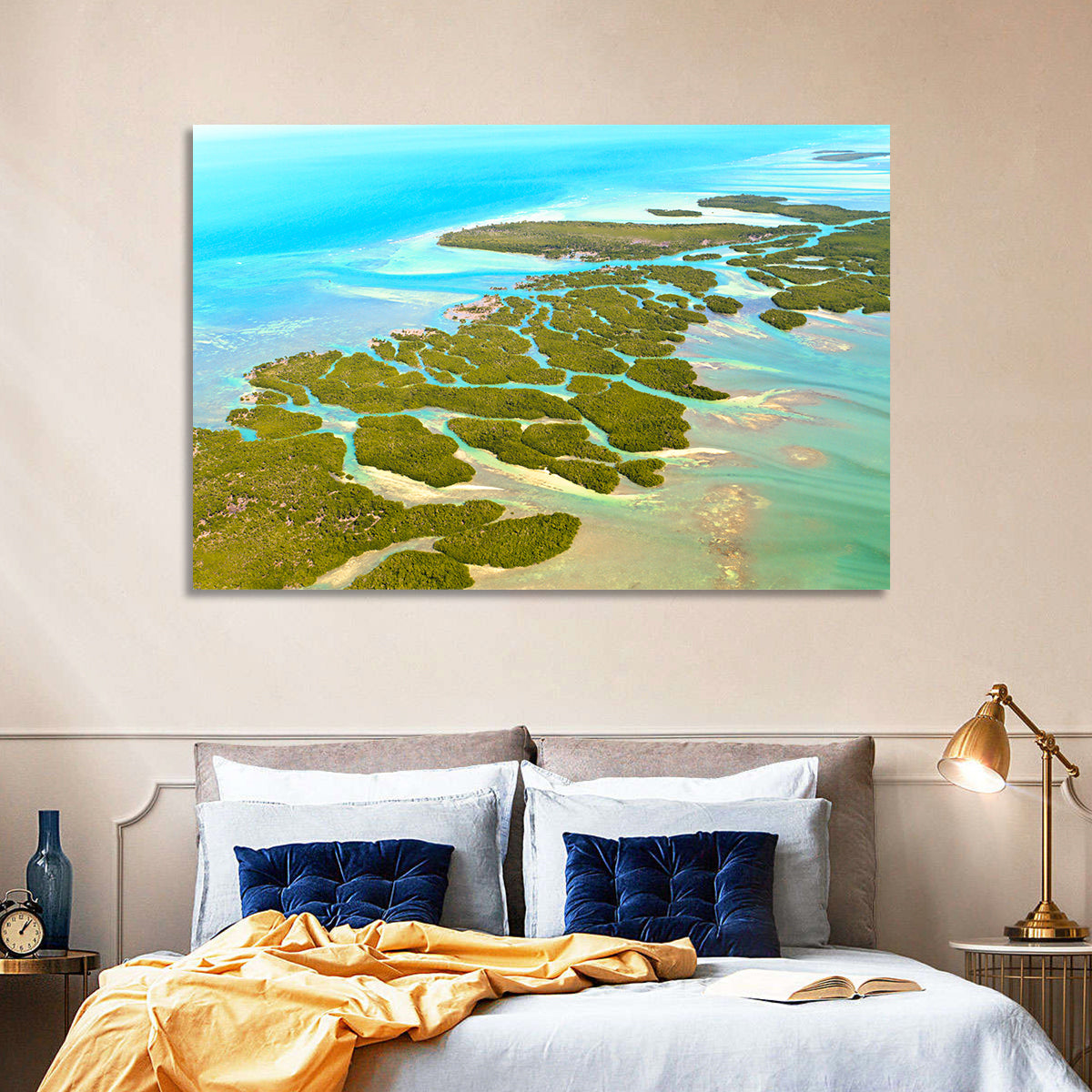 Florida Keys Mangrove Islands Wall Art in a room, landscape