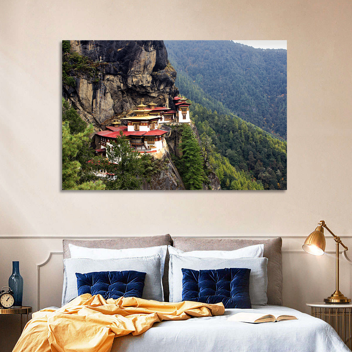 Tiger's Nest Monastery, Paro Bhutan Wall Art in a room, landscape