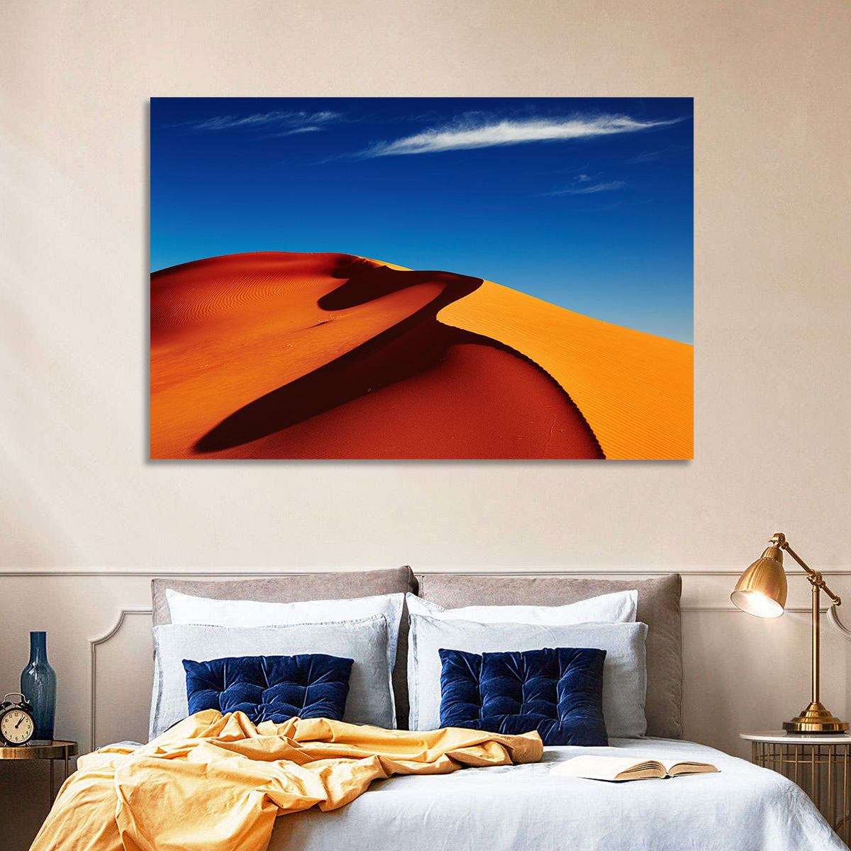 Sahara Dune Shadow Wall Art in a room, landscape