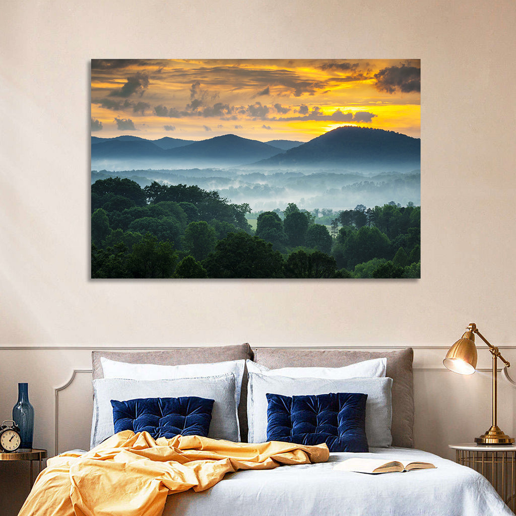 Blue Ridge Mountains Asheville Sunset Wall Art