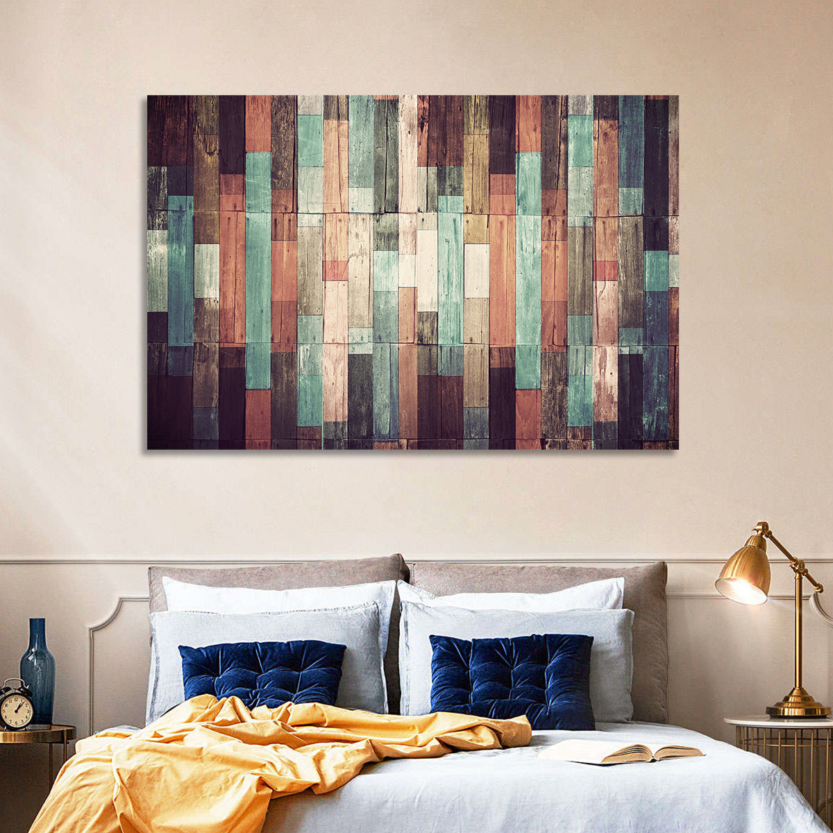 Sound Waves Wood Planks Wall Art