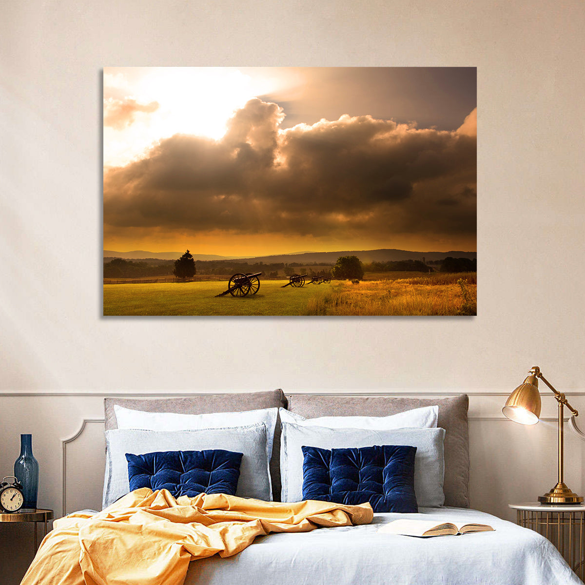 Antietam Civil War Battlefield Wall Art in a room, landscape