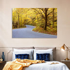 Winding Road Through Autumn Foliage Wall Art