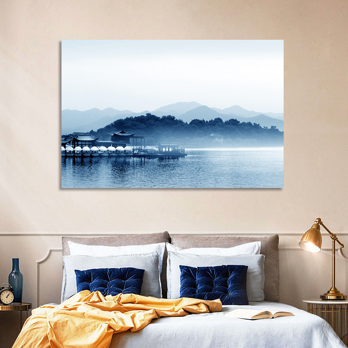 Hangzhou West Lake Wall Art in a room, landscape
