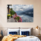 Lake Lugano Floral Walkway Wall Art