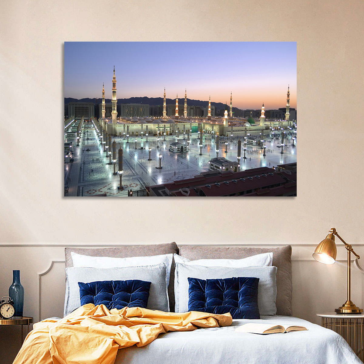 Nabawi Mosque at Dusk, Medina Wall Art