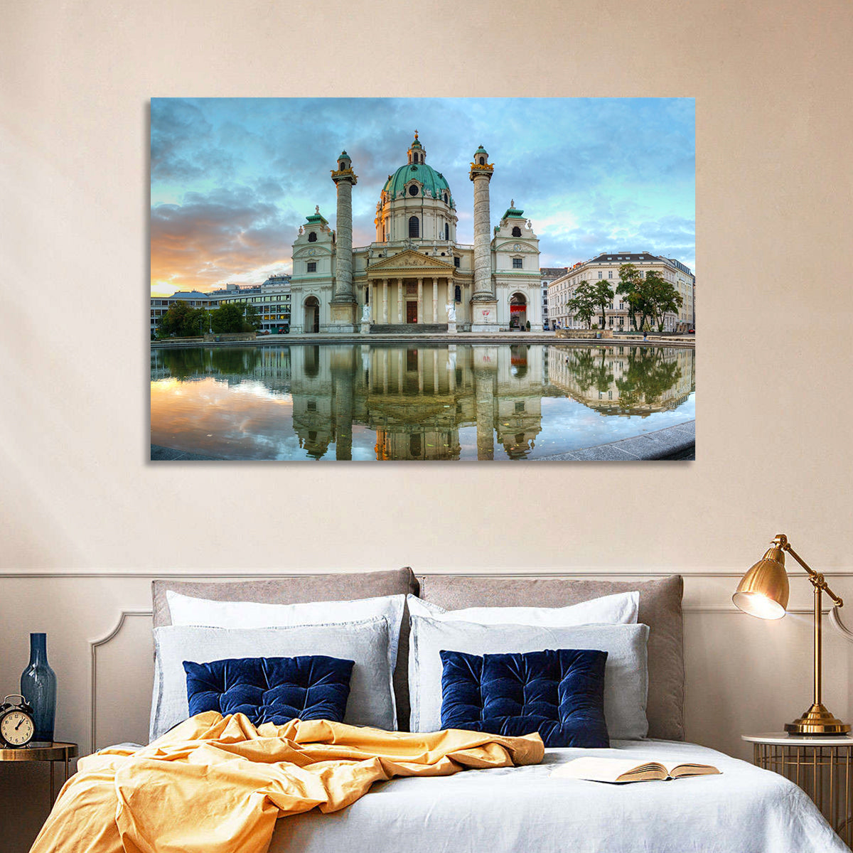 Karlskirche at Golden Hour Wall Art