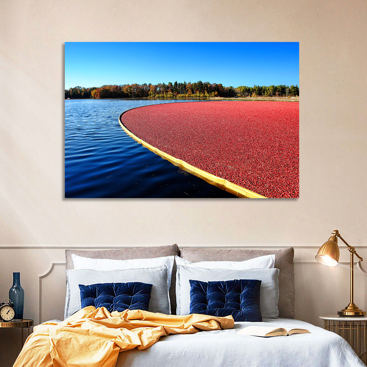 Flooded Cranberry Bog Wall Art in a room, landscape
