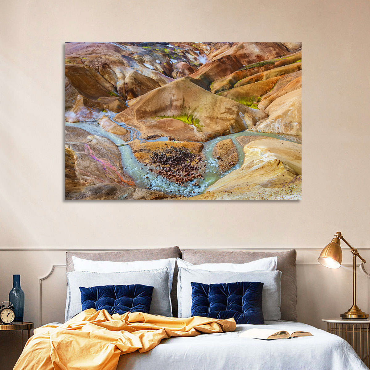 Kerlingarfjöll Geothermal Landscape Wall Art in a room, landscape