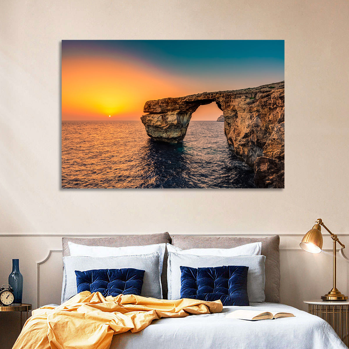 Azure Window Sunset, Dwejra Wall Art in a room, landscape
