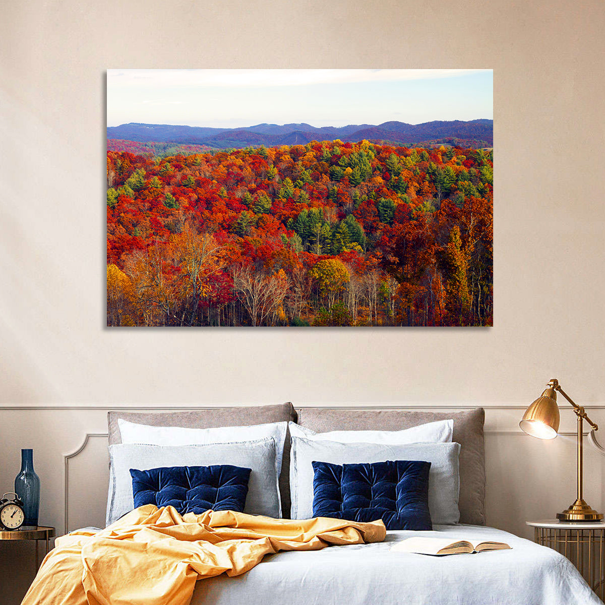 Autumn in the Appalachian Forest Wall Art in a room, landscape