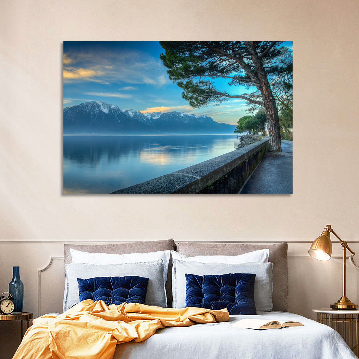 Lake Geneva View from Montreux Wall Art