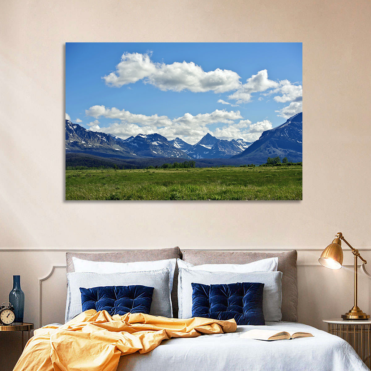 Montana Rocky Mountains Wall Art in a room, landscape