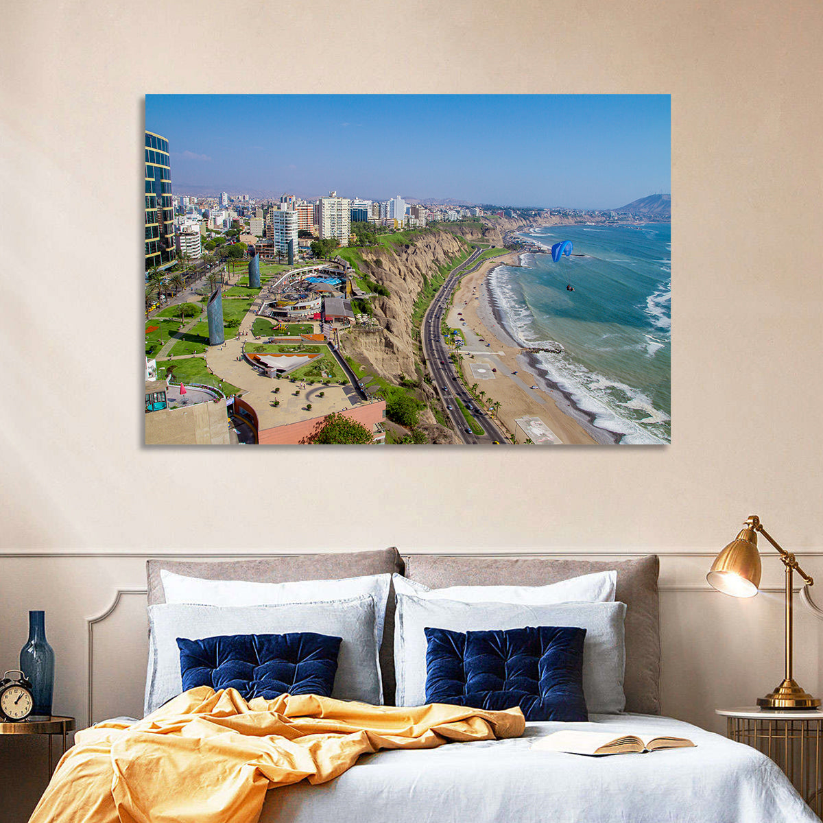 Miraflores Park Coastline Wall Art in a room, landscape