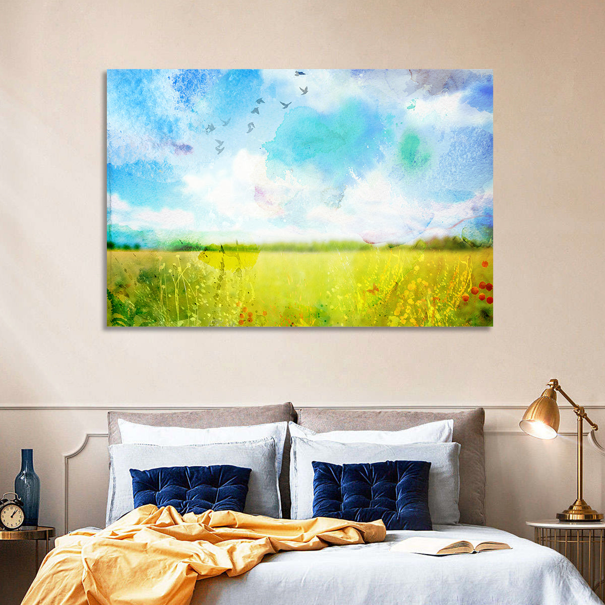 Watercolor Wildflower Field Wall Art