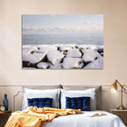 Lake Ontario Snowy Rocks Wall Art