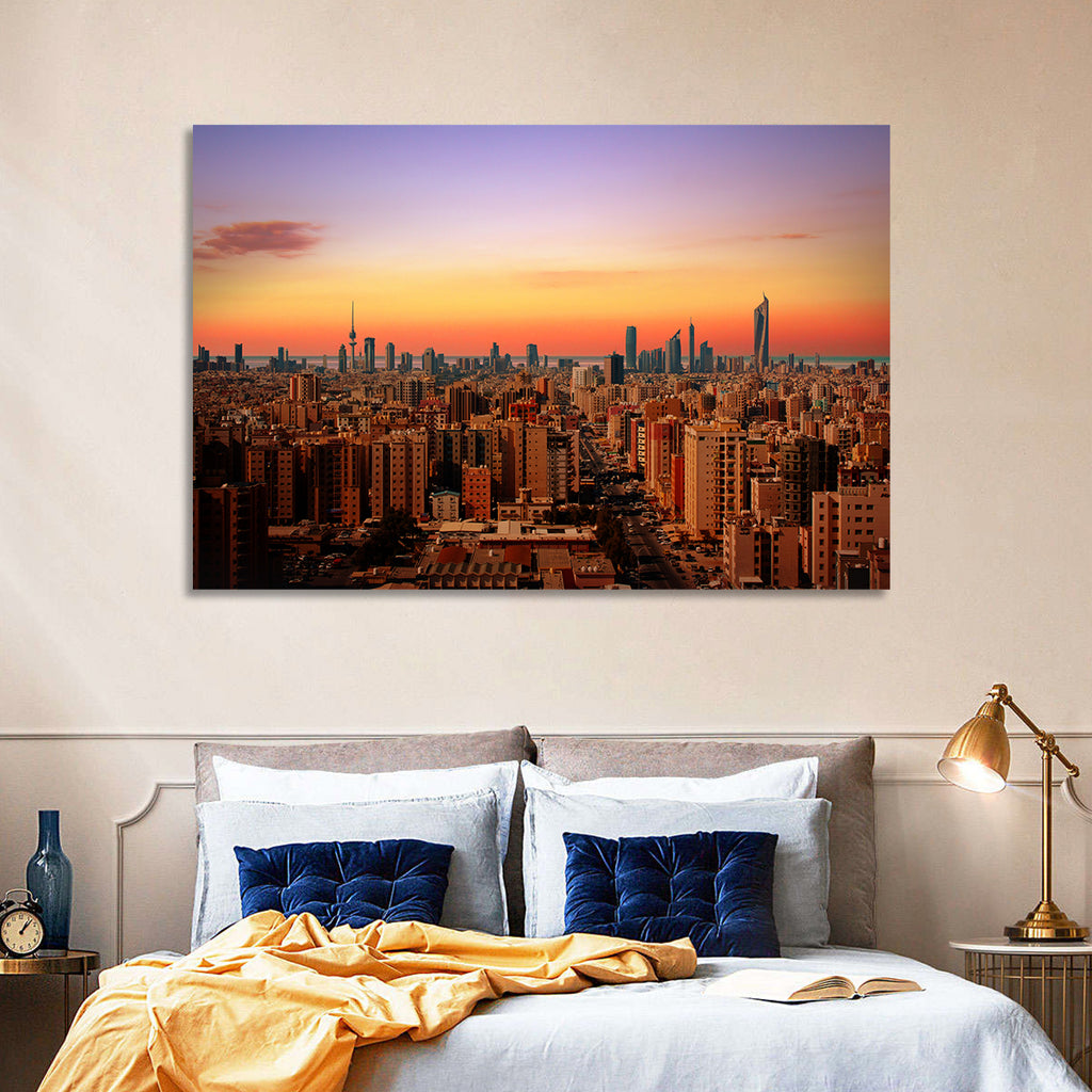 Kuwait City Skyline at Dusk Wall Art