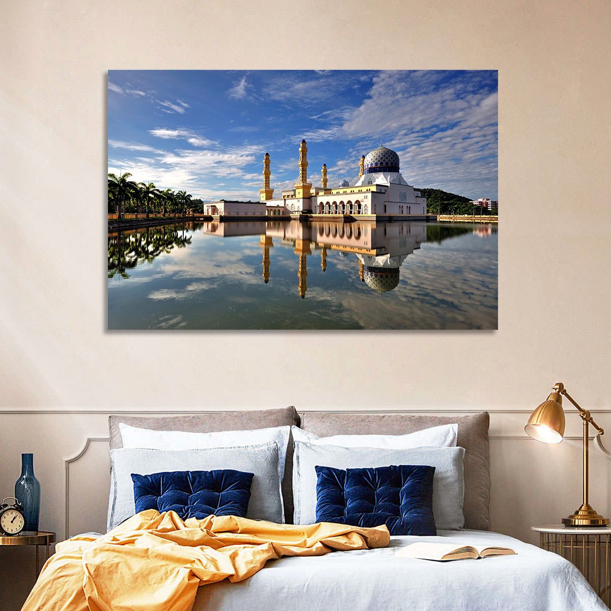 Kota Kinabalu City Mosque Wall Art in a room, landscape
