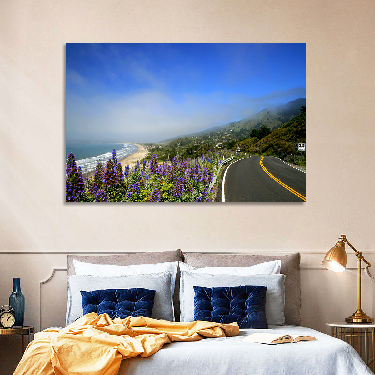 Big Sur Coastal Road Wall Art in a room, landscape