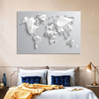 Faceted Triangular World Map Wall Art
