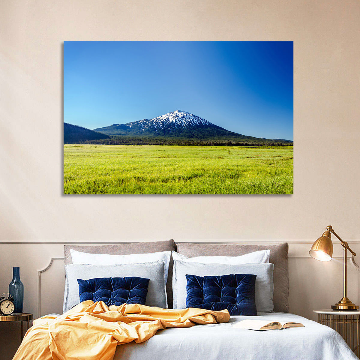 Mount Bachelor Wall Art in a room, landscape