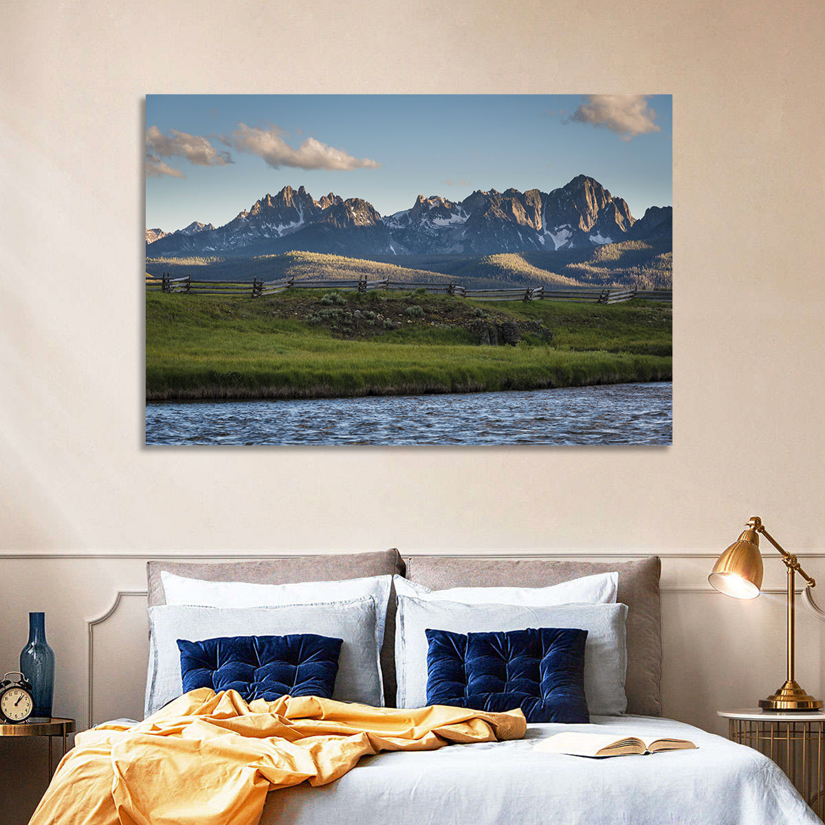 Sawtooth Mountains, Idaho Wall Art in a room, landscape