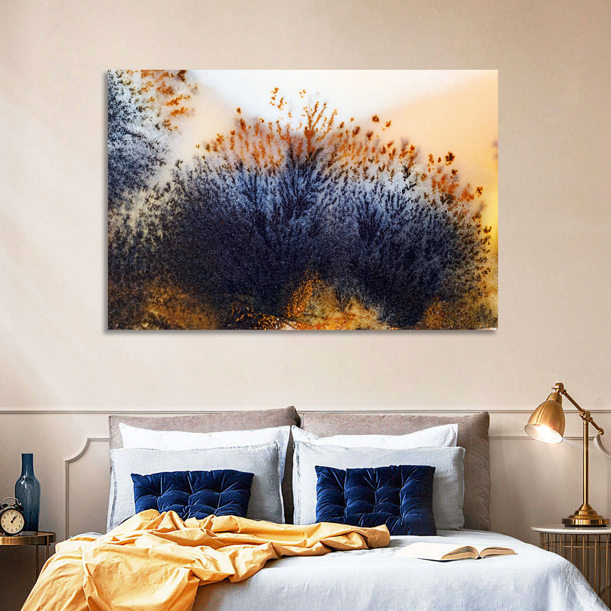 Moss Agate Study Wall Art in a room, landscape