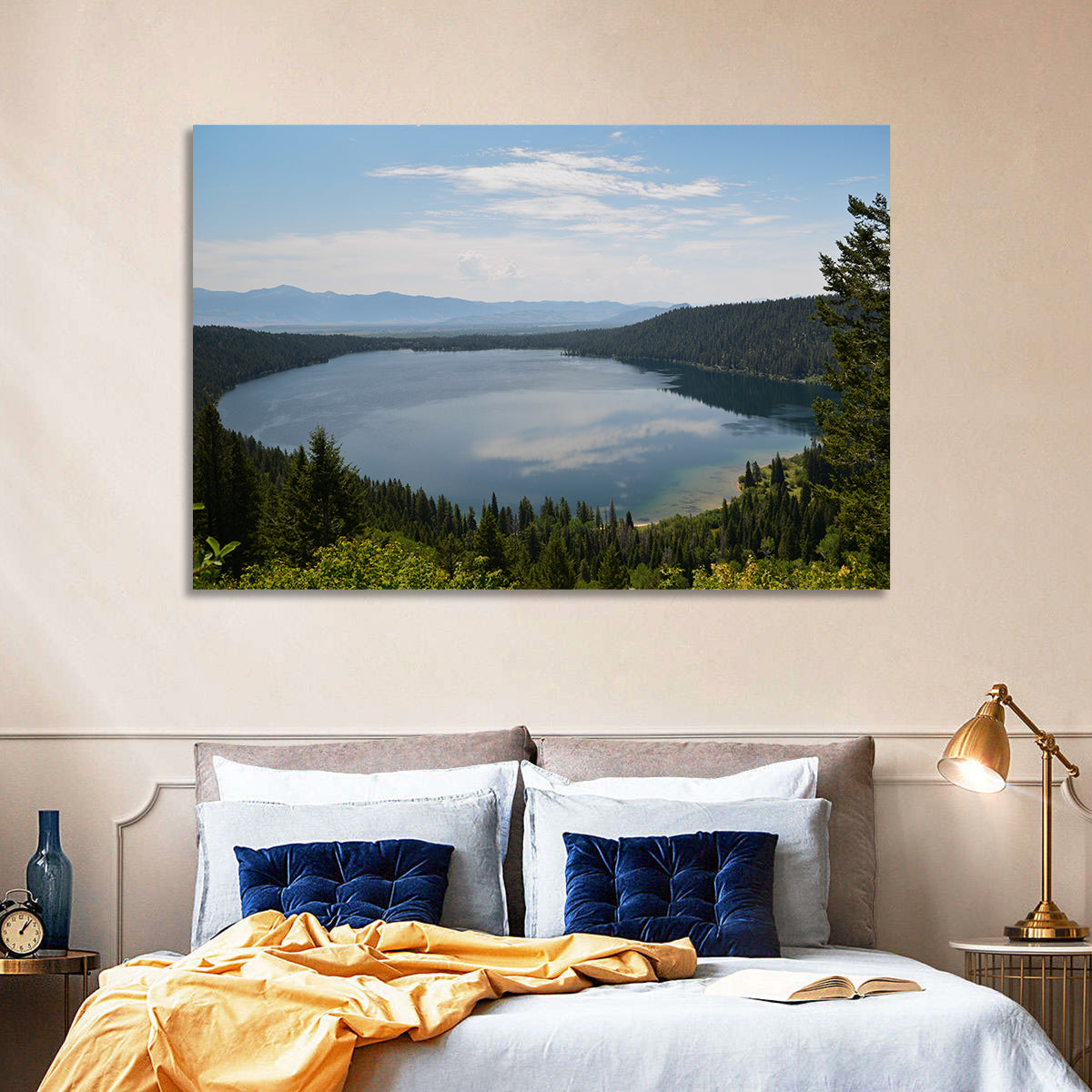 Phelps Lake Reflections Wall Art in a room, landscape