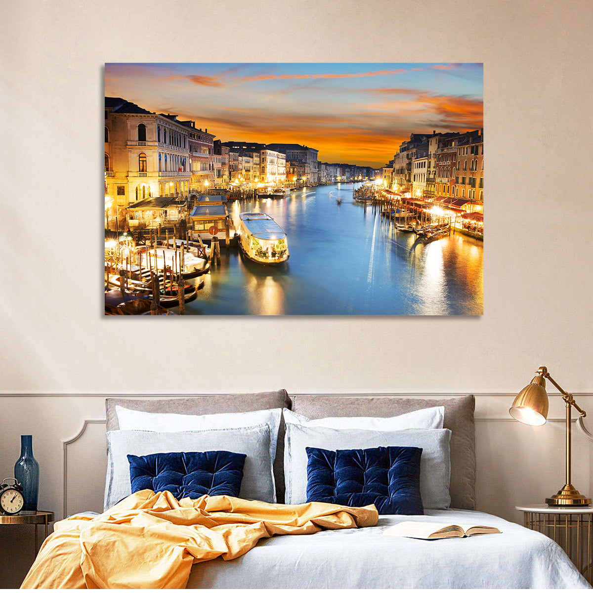Venice Grand Canal at Dusk Wall Art in a room, landscape