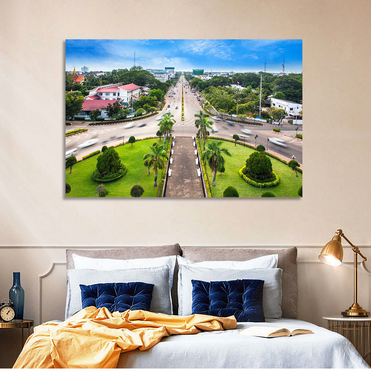 Phnom Penh Independence Monument Boulevard Wall Art in a room, landscape
