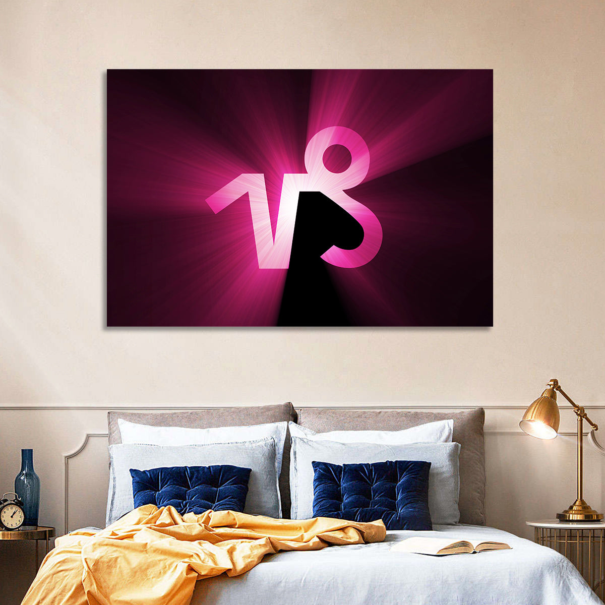 Glowing Capricorn Symbol Wall Art