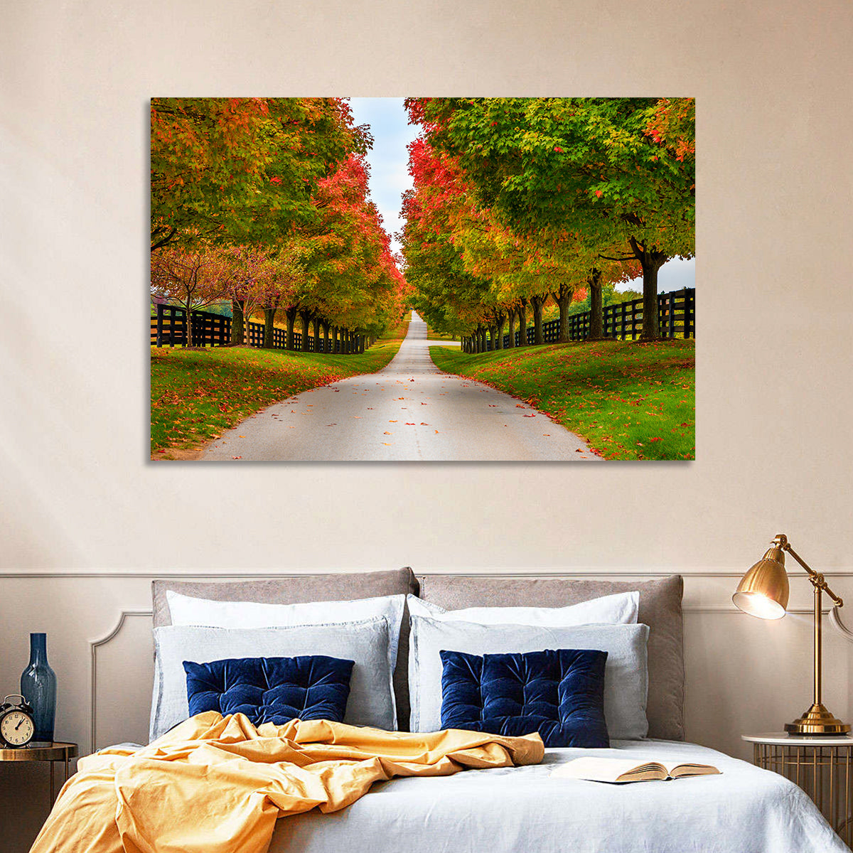 Tree-lined Farm Lane, Kentucky Wall Art in a room, landscape