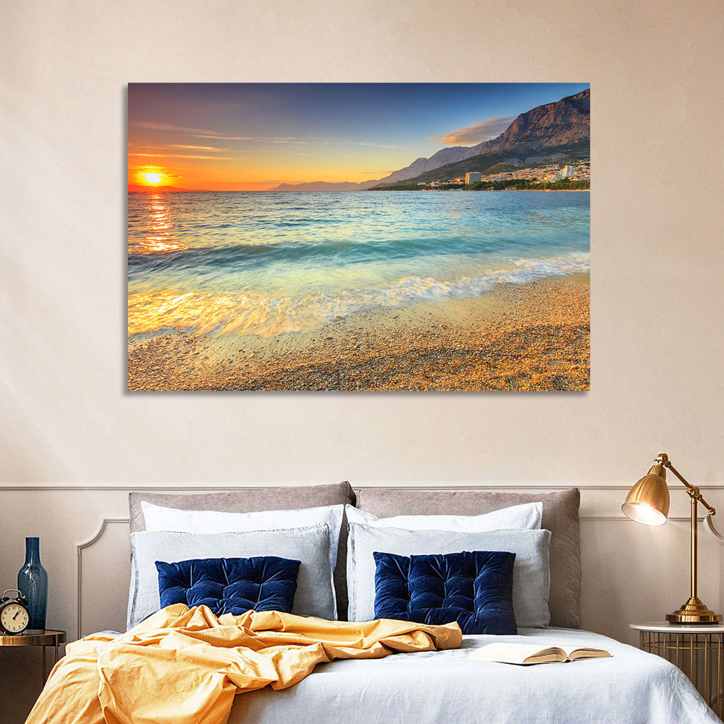 Makarska Pebble Beach Sunset Wall Art