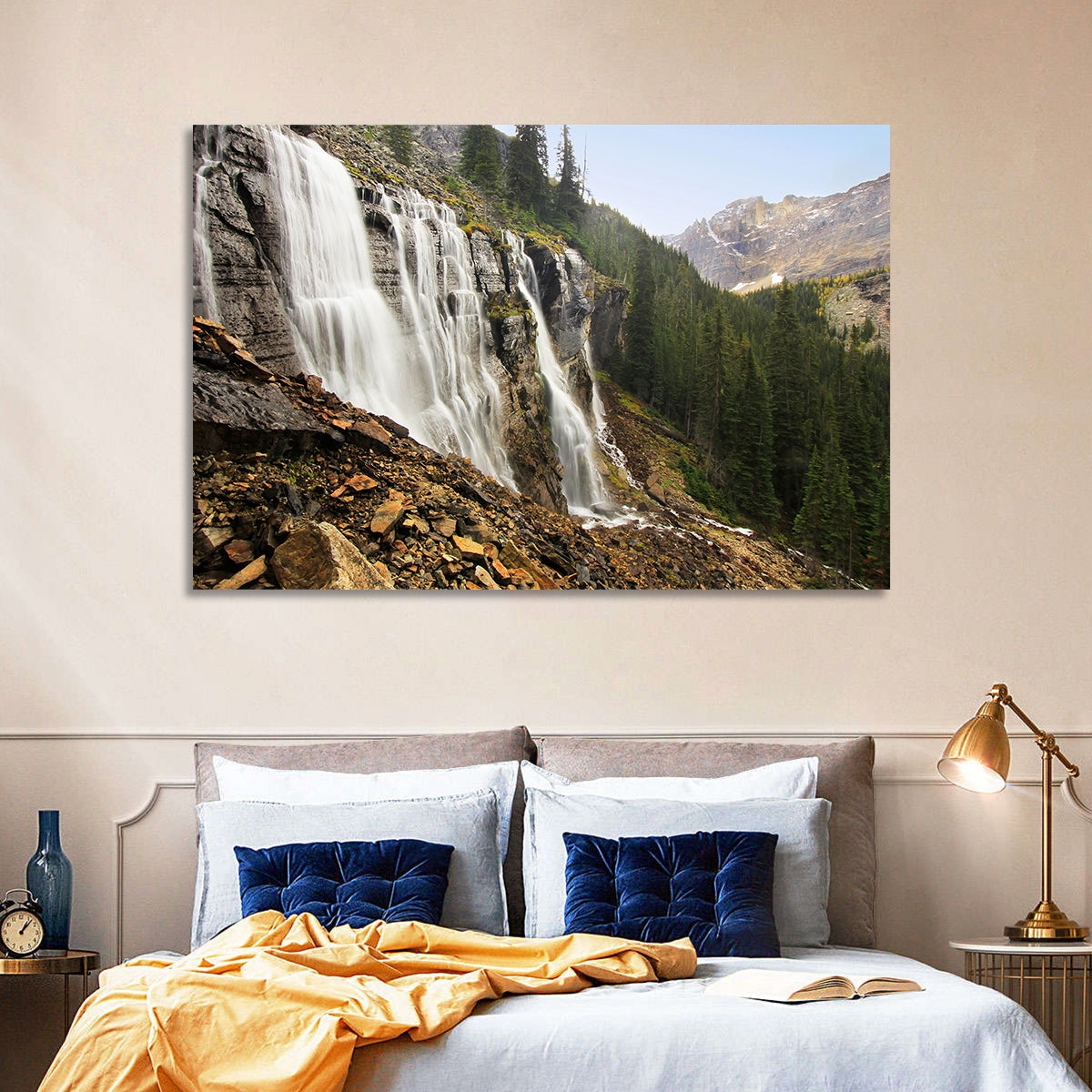 Seven Veils Falls Wall Art in a room, landscape