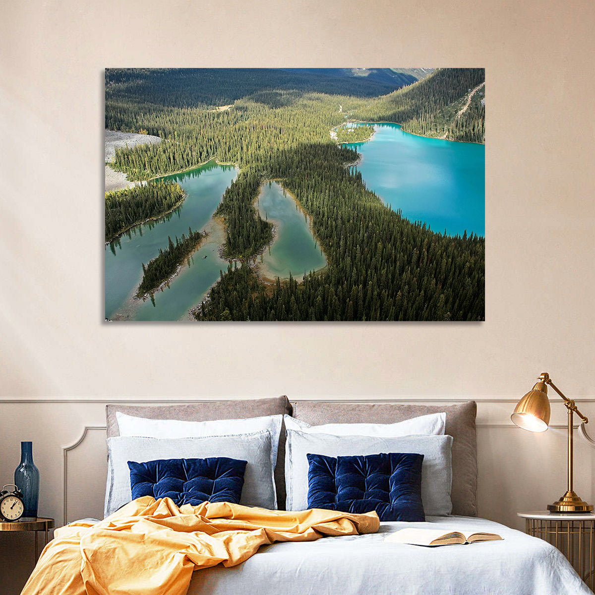 Mary and O Hara Lakes Wall Art in a room, landscape