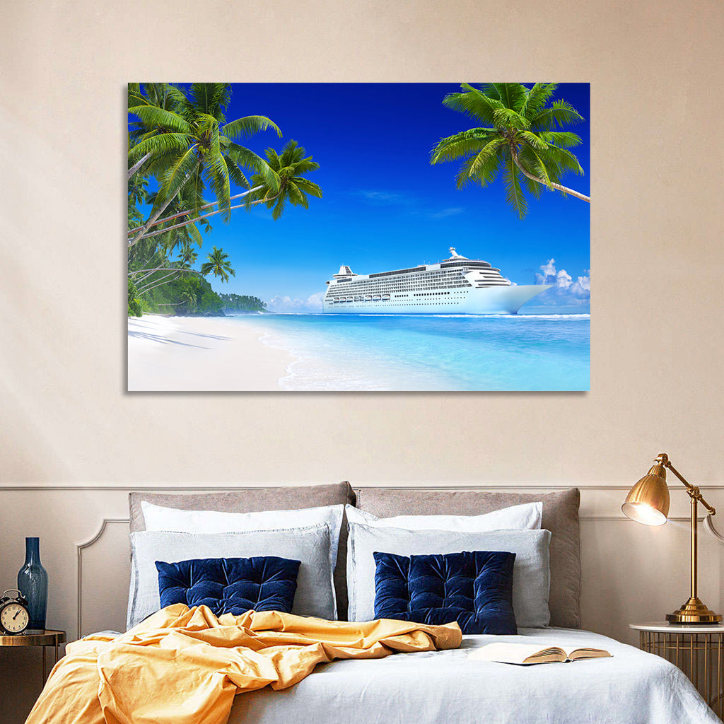 Tropical Beach Cruise Ship Shoreline Wall Art