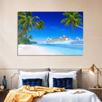 Tropical Beach Cruise Ship Shoreline Wall Art