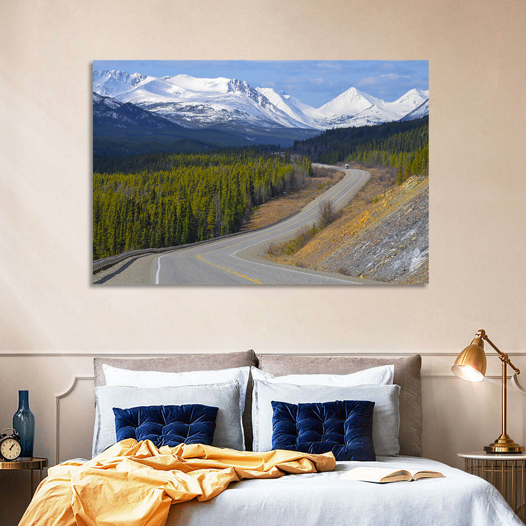 Alaska Highway Winding Road and Rv Wall Art