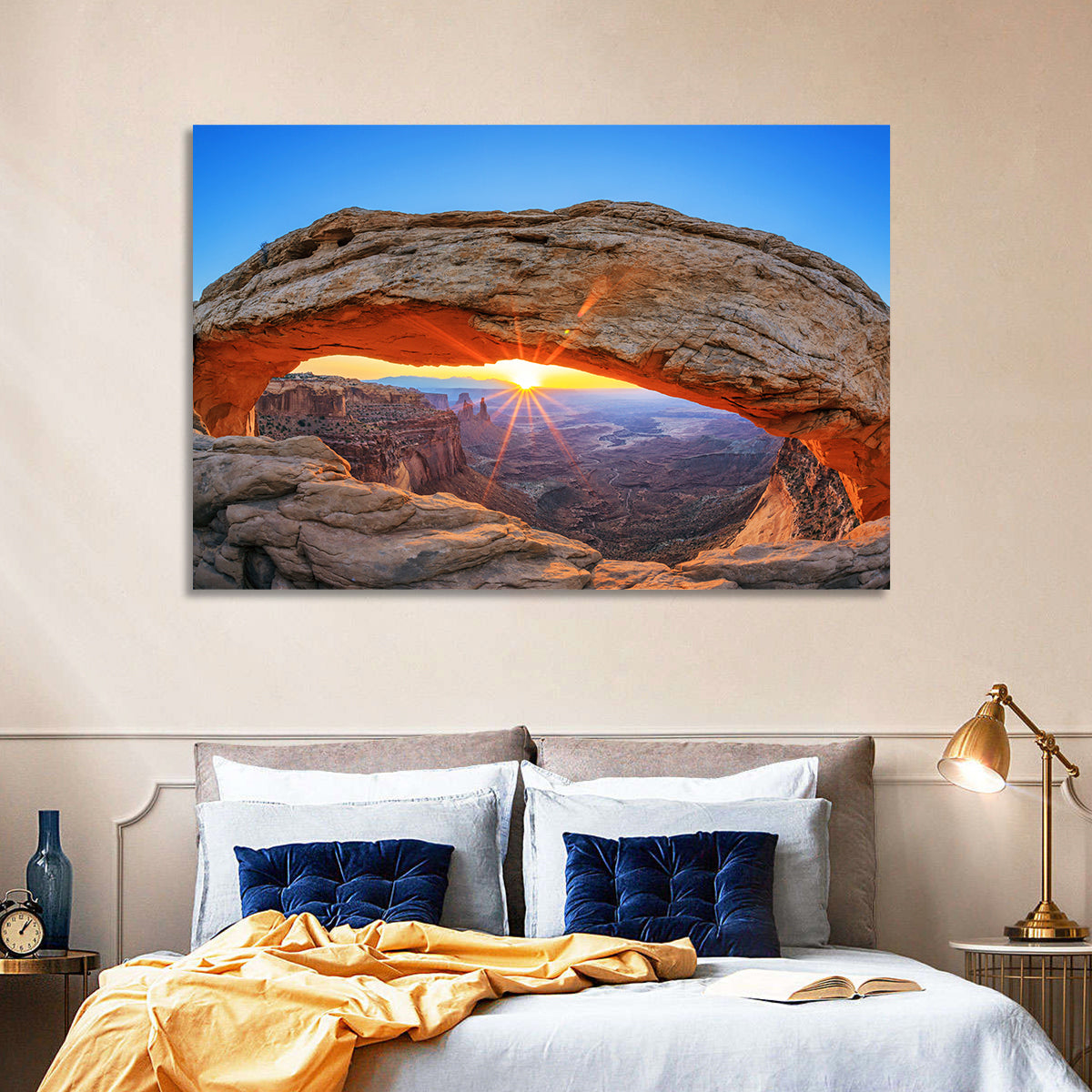 Mesa Arch Sunburst Wall Art in a room, landscape