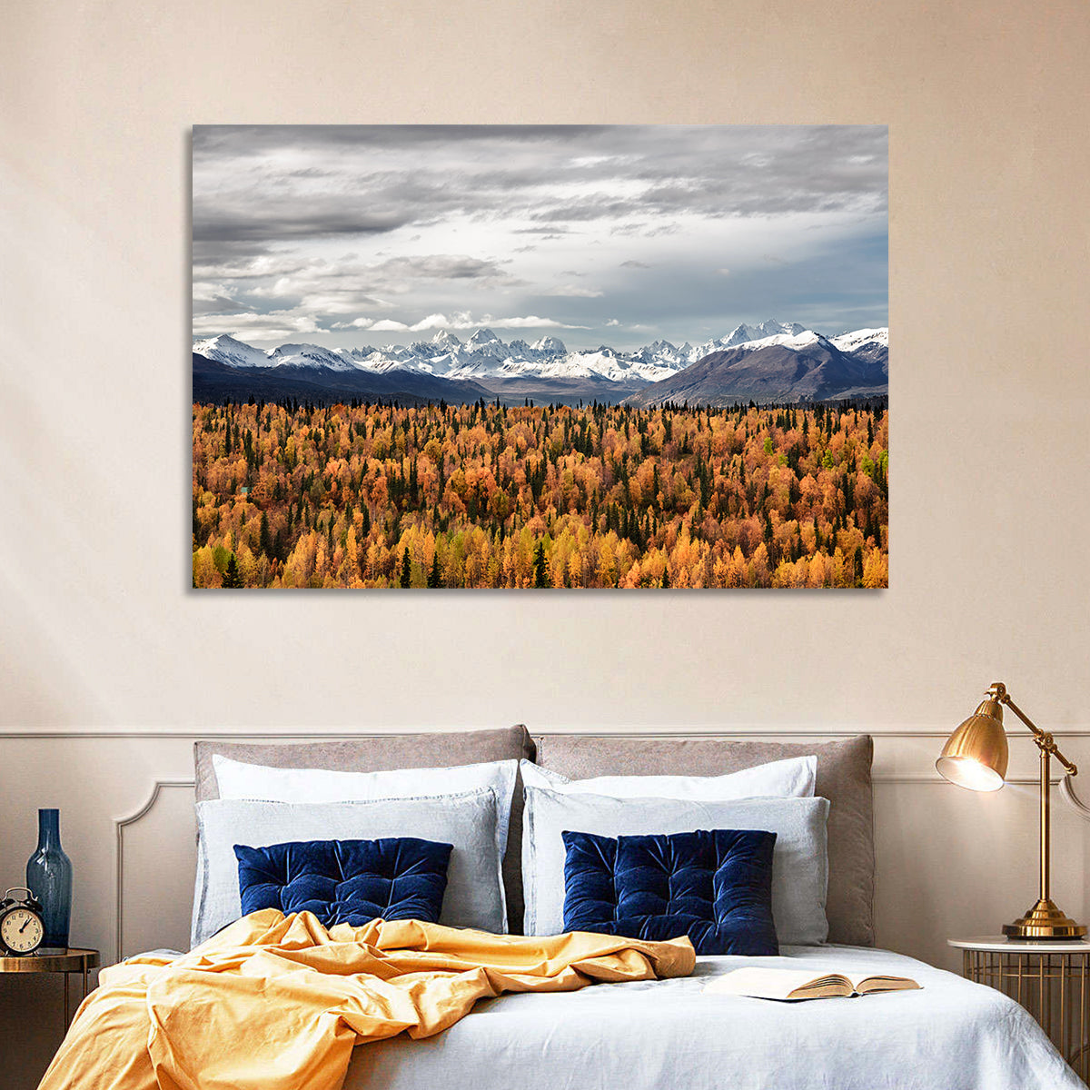 Talkeetna Autumn Landscape Wall Art in a room, landscape
