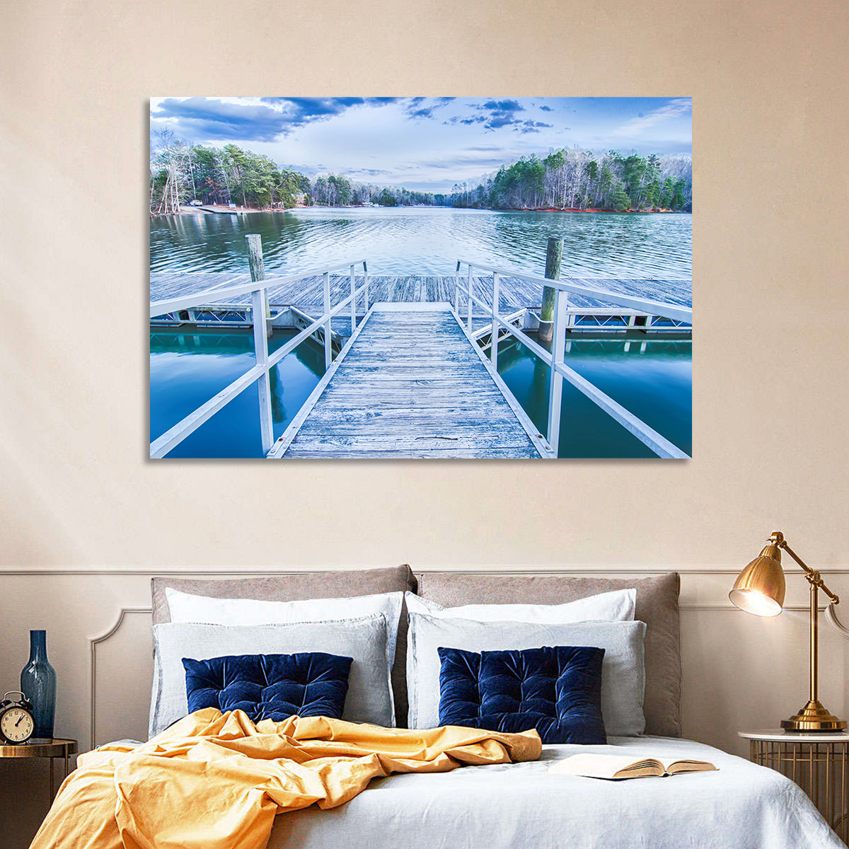 Morning at Lake Wylie Wall Art in a room, landscape