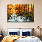 Autumn Forest Waterfall Wall Art