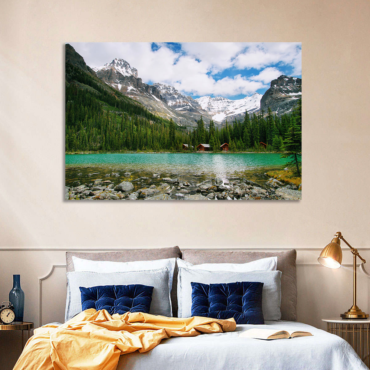 Lake O'hara Wall Art in a room, landscape